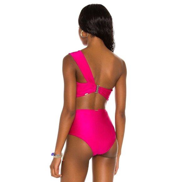 PatBO One Shoulder Bikini Top in Pink - Picture 3 of 4